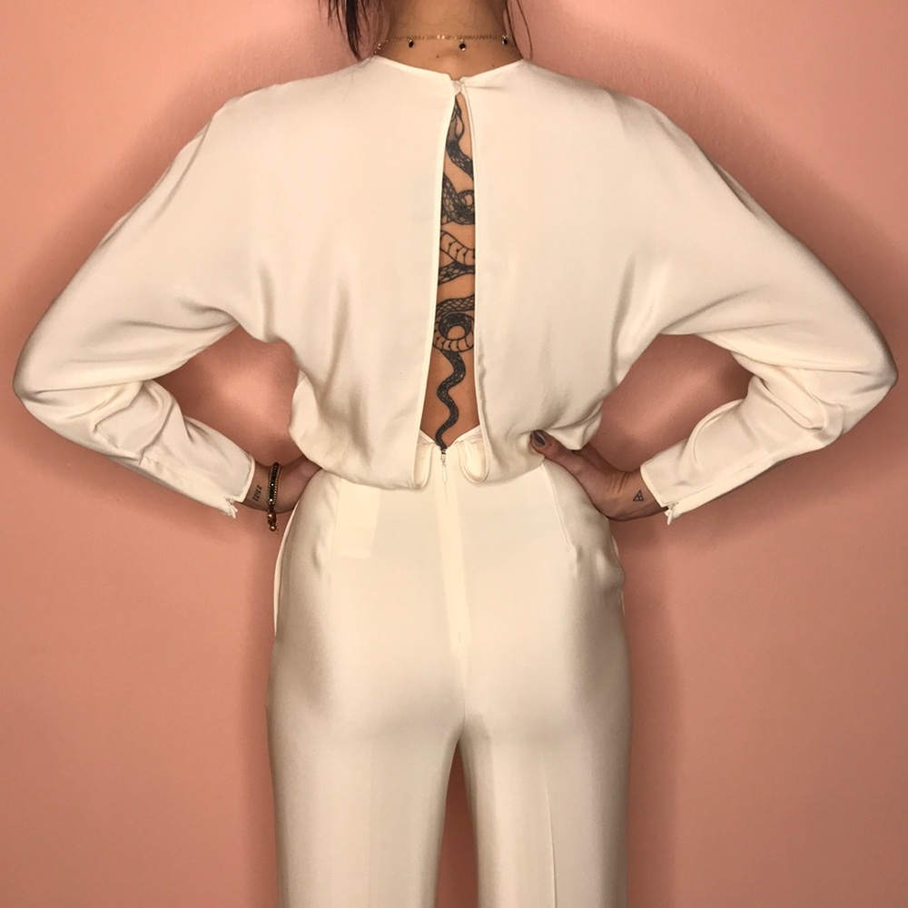 Valentino Ivory jumpsuit with back slit size 2